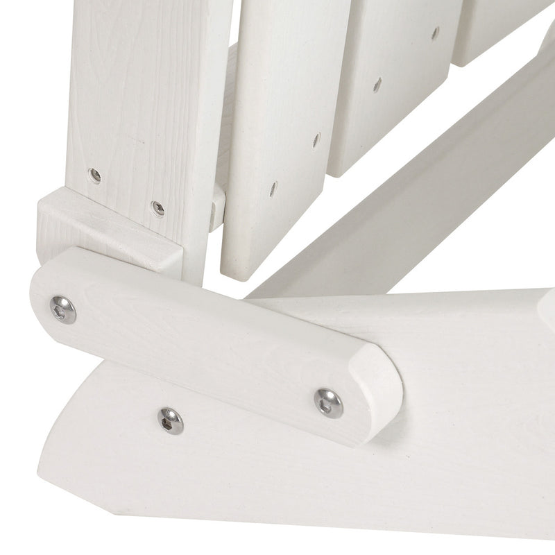 Livsip 2PCS HDPE Folding Adirondack Outdoor Lounge Chairs White