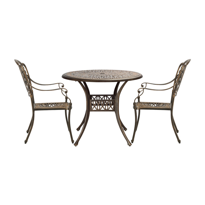 Livsip Outdoor Dining Set Bistro 3 Piece Cast Aluminium