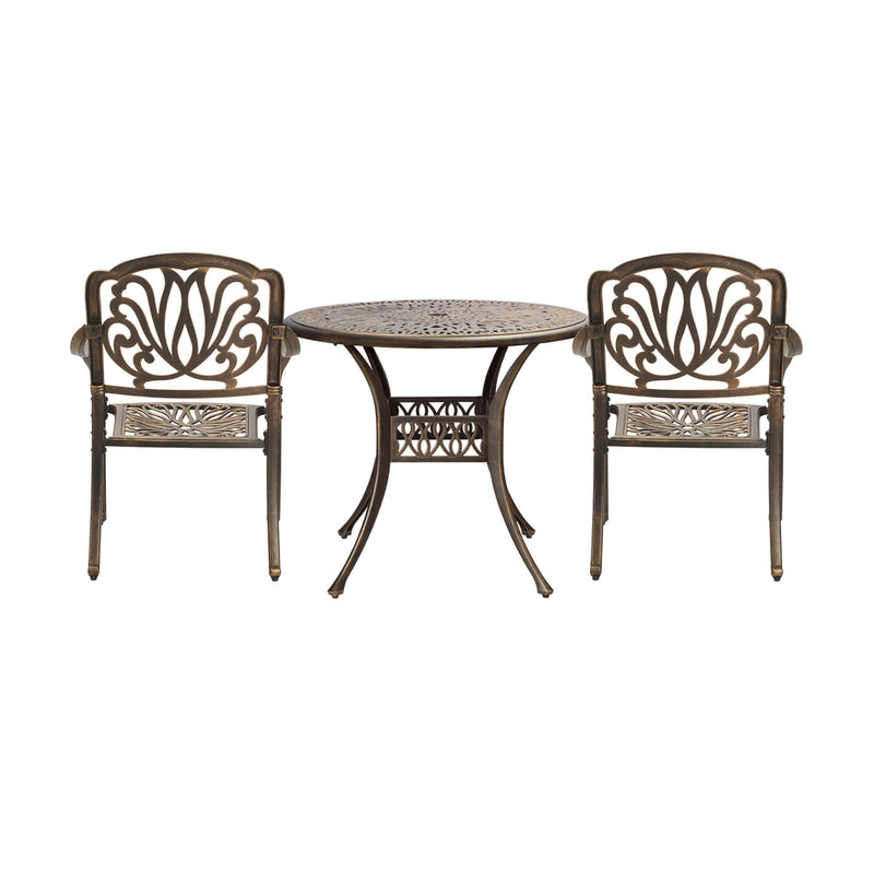 Livsip Outdoor Dining Set Bistro 3 Piece Cast Aluminium