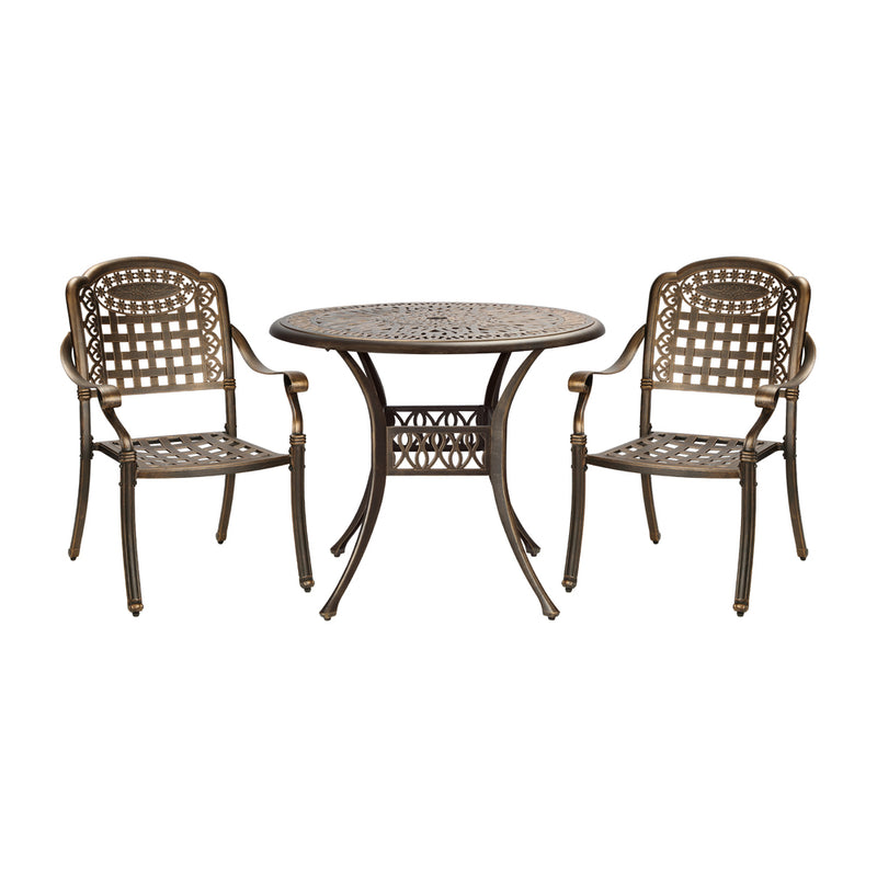 Livsip 3 Piece Outdoor Dining Set Bistro Cast Aluminium