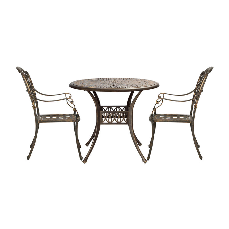 Livsip 3 Piece Outdoor Dining Set Bistro Cast Aluminium