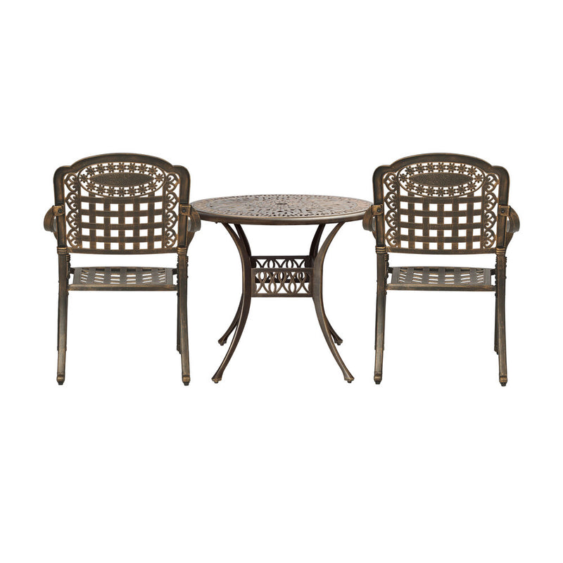 Livsip 3 Piece Outdoor Dining Set Bistro Cast Aluminium