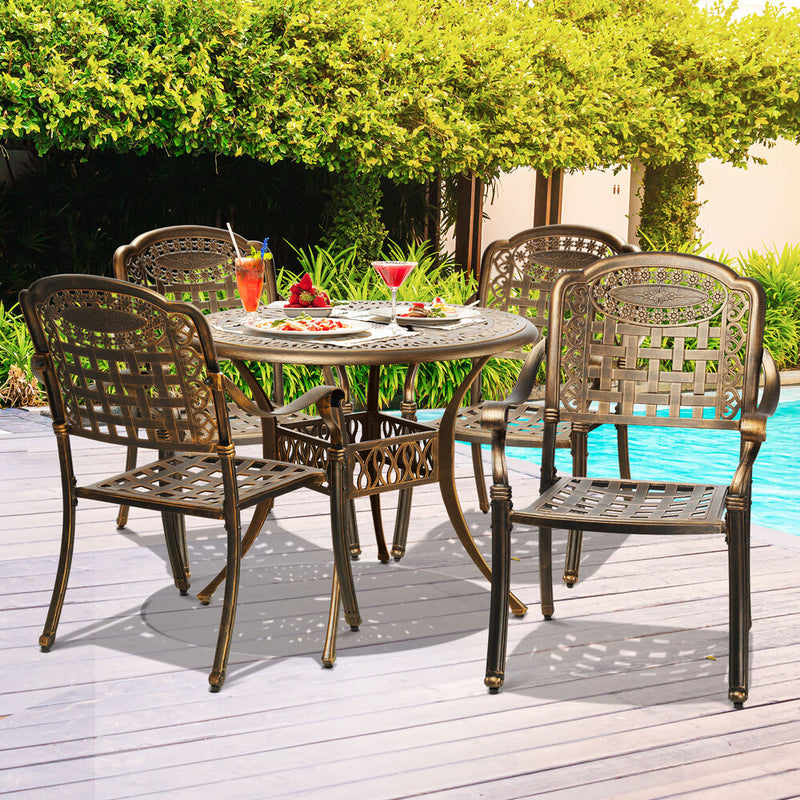 Livsip Outdoor Dining Chairs&Table Bistro Set 5 Piece