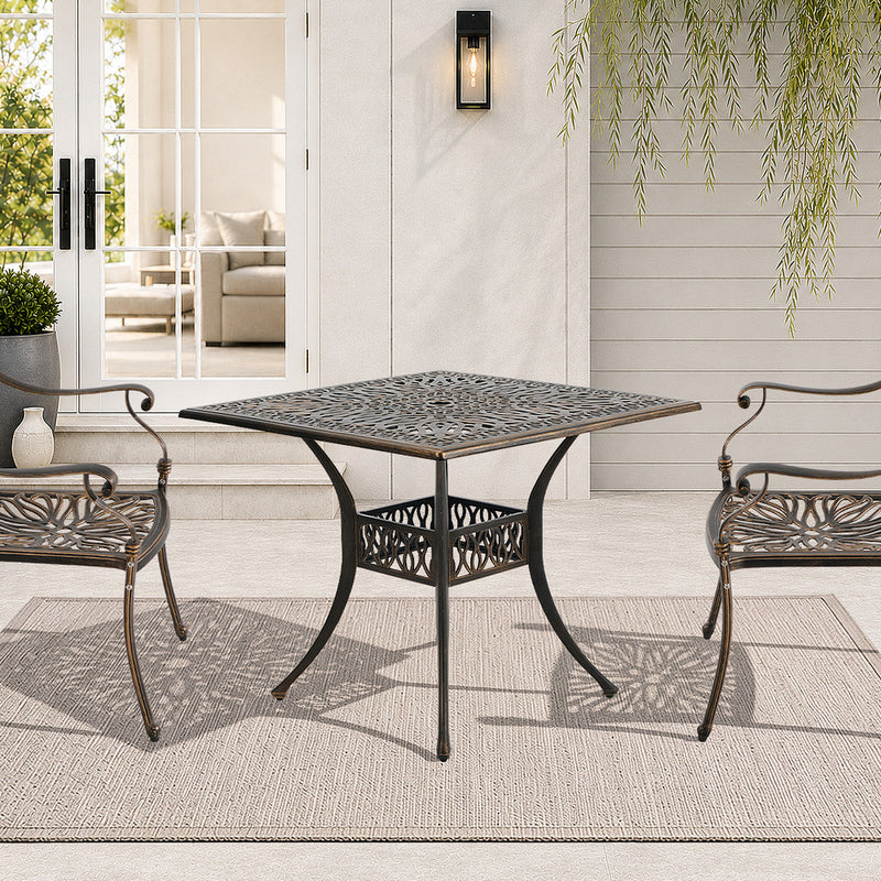 Livsip Outdoor Garden Table Cast Aluminium Furniture Bronze