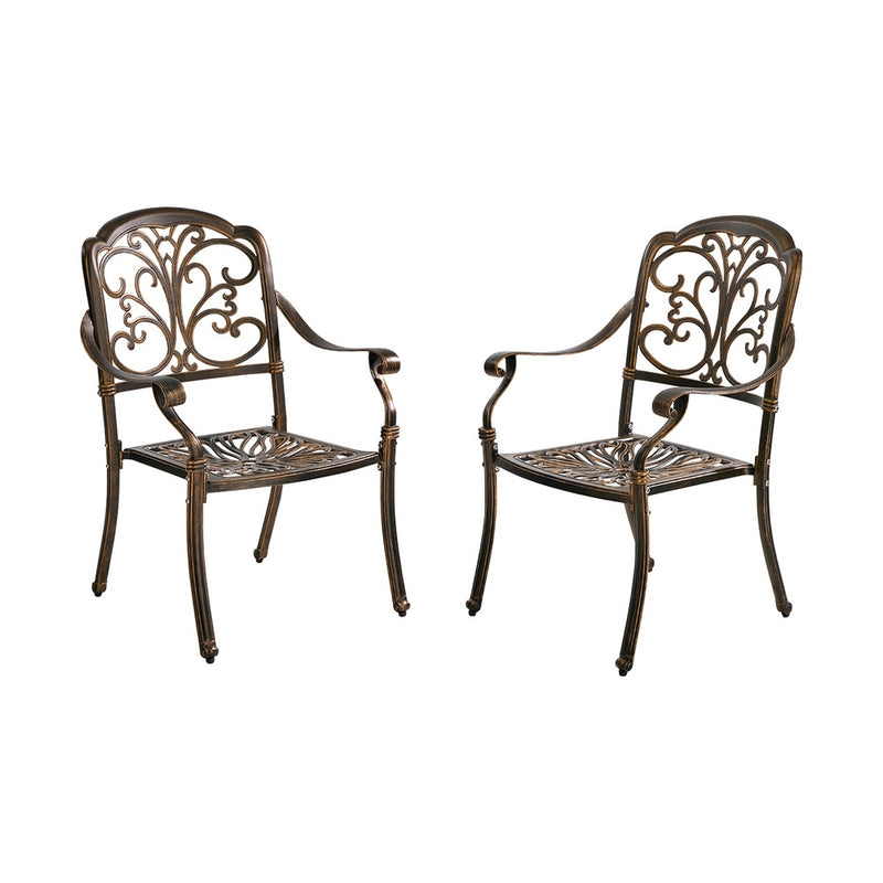 Livsip 2PCS Outdoor Patio Dining Chairs Cast Aluminium