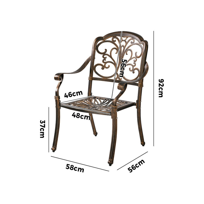Livsip 2PCS Outdoor Patio Dining Chairs Cast Aluminium