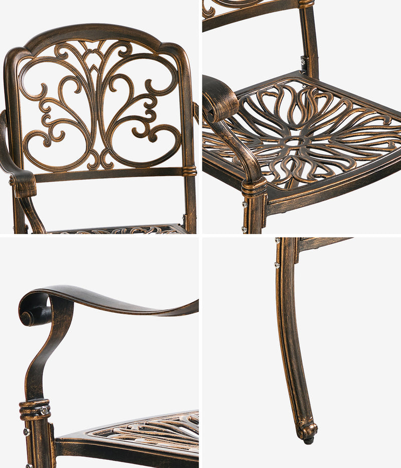 Livsip 2PCS Outdoor Patio Dining Chairs Cast Aluminium