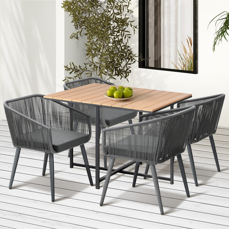 Livsip 5PCS Outdoor Patio Set Table&Lounge Chairs