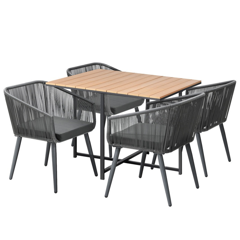 Livsip 5PCS Outdoor Patio Set Table&Lounge Chairs