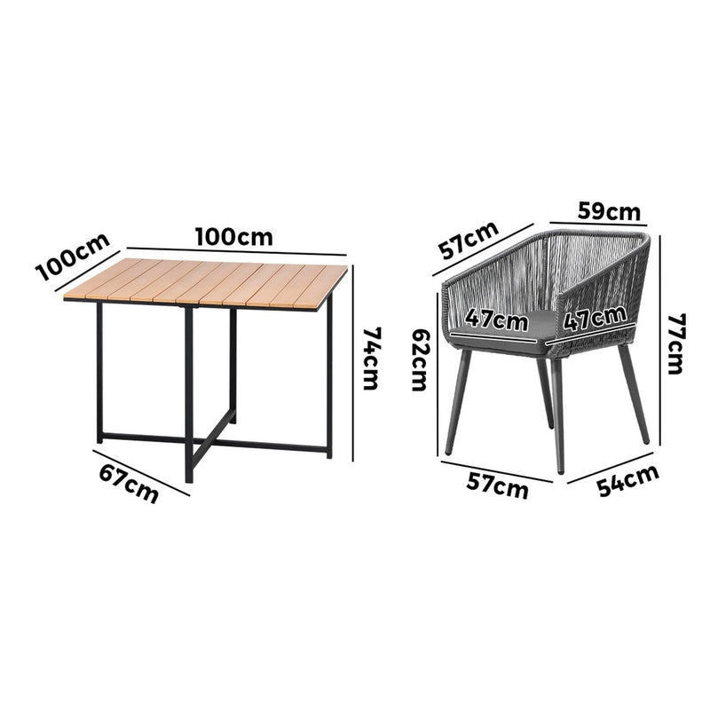 Livsip 5PCS Outdoor Patio Set Table&Lounge Chairs