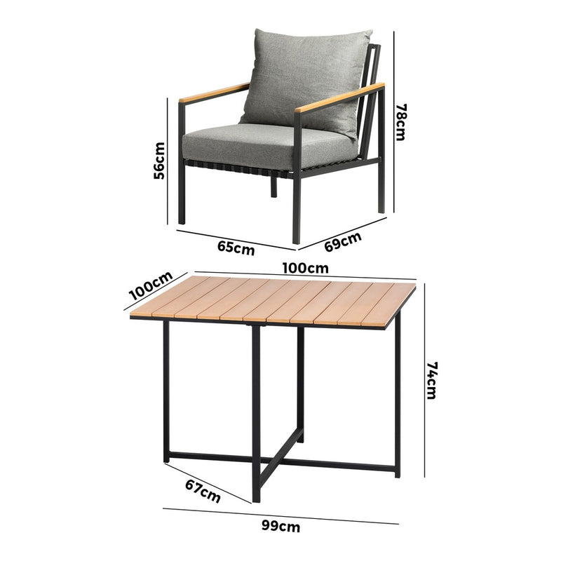 Livsip Outdoor Dining Set Table & Chairs 5PCS Patio Set
