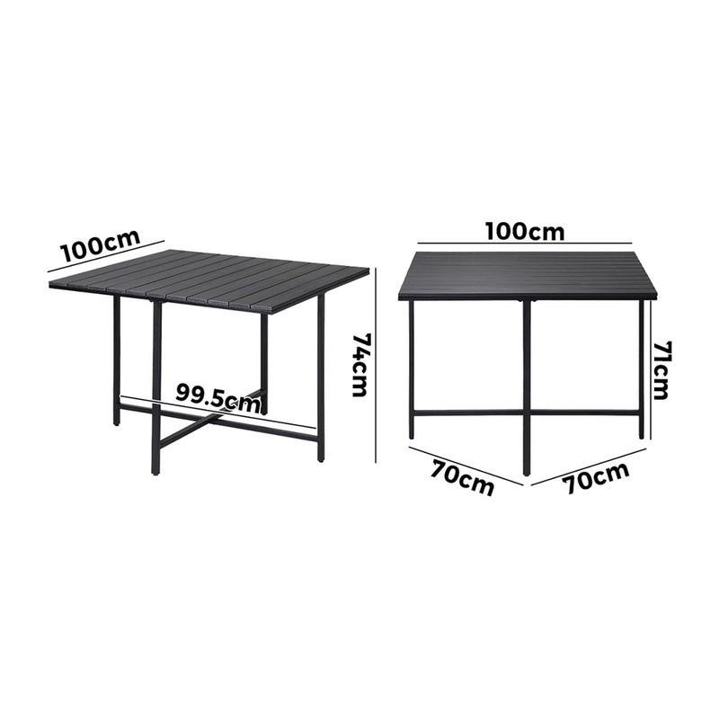 Livsip Outdoor Dining Table Black Wood-Plastic