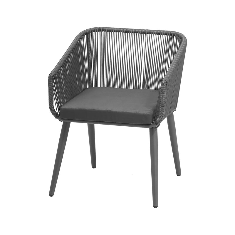 Livsip 5PCS Outdoor Dining Set Black Table Lounge Chairs