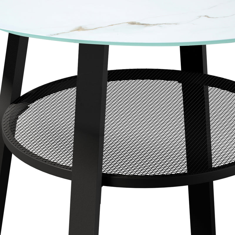 Livsip Outdoor Dining Table w/ Storage Shelf Black 90cm