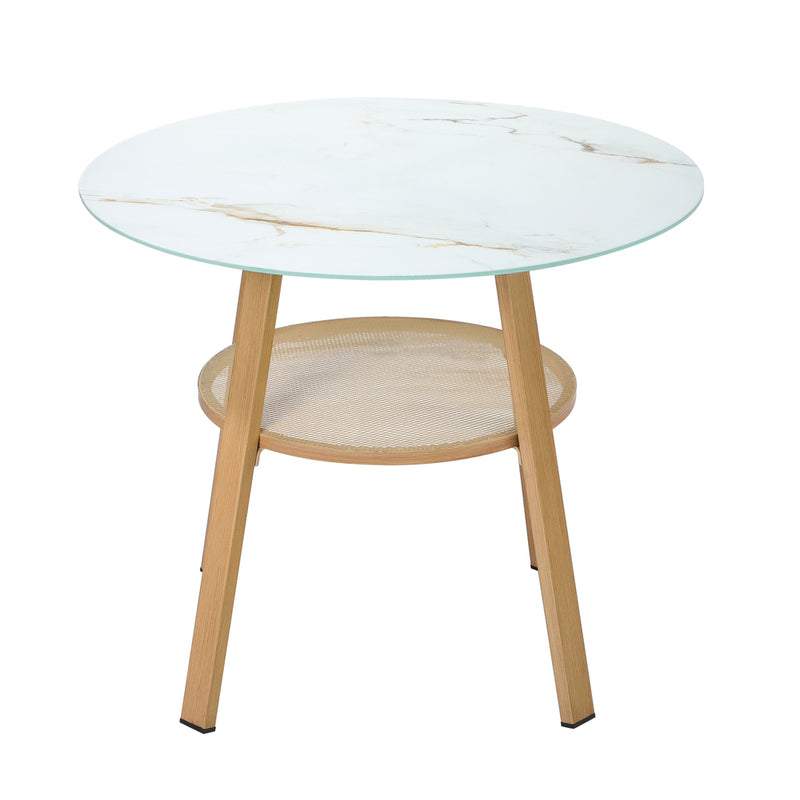 Livsip Outdoor Dining Table w/ Storage Shelf Brown 90cm