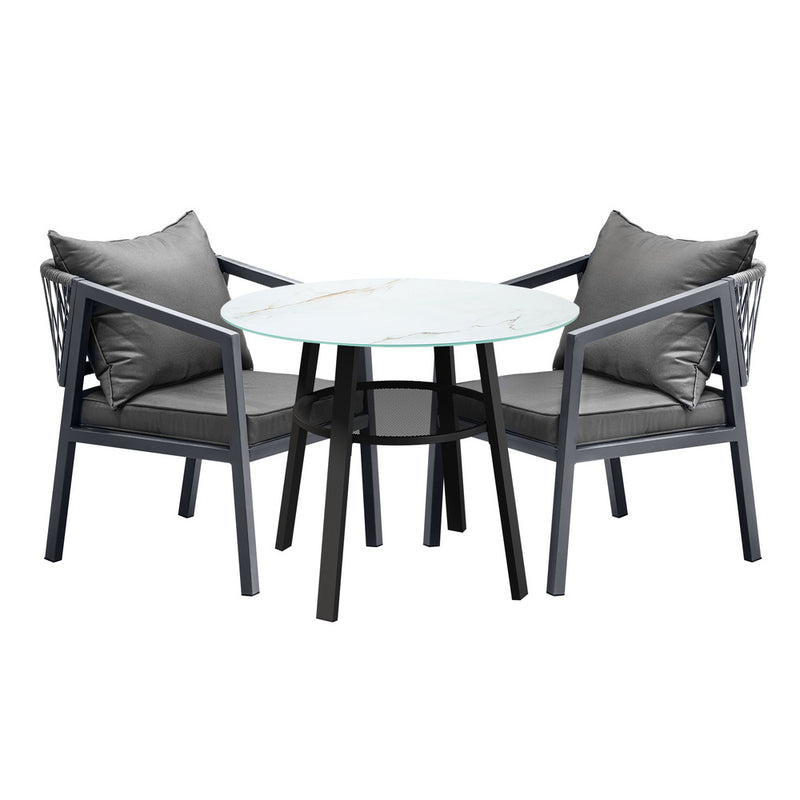 Livsip 3PCS Outdoor Dining Set Table Lounge Chair