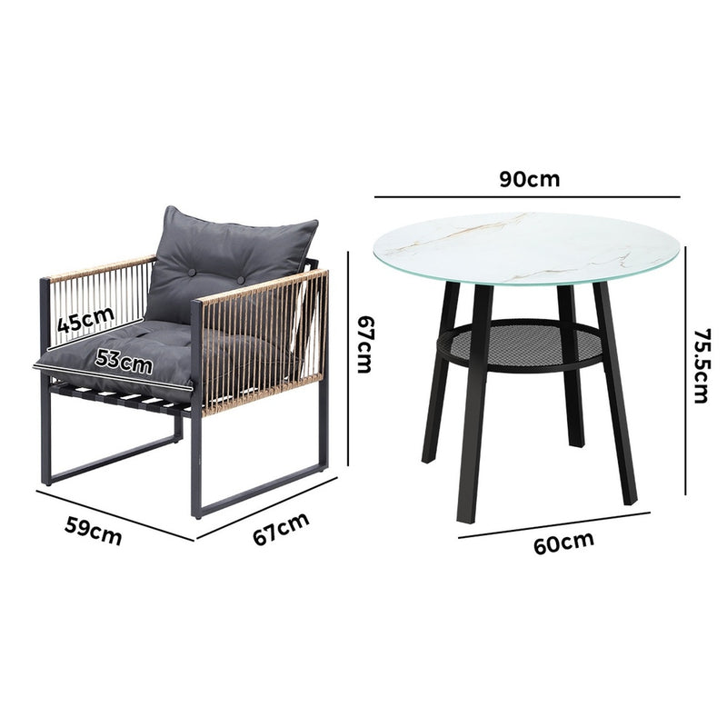 Livsip Outdoor Patio Set 2 Seater Bistro Setting