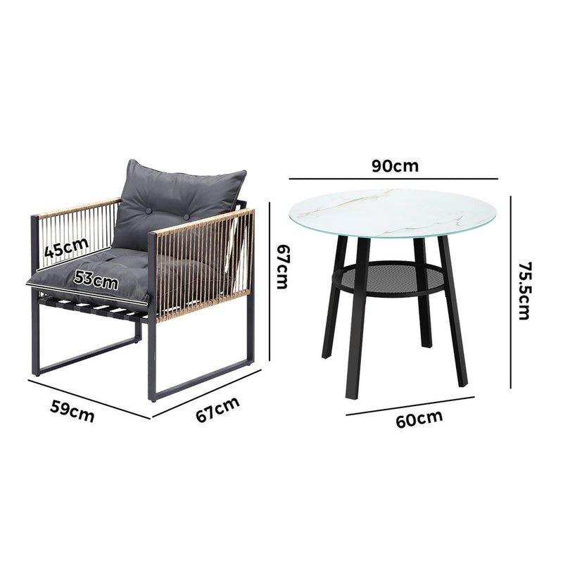 Livsip Outdoor Patio Set 4 Seater Bistro Setting