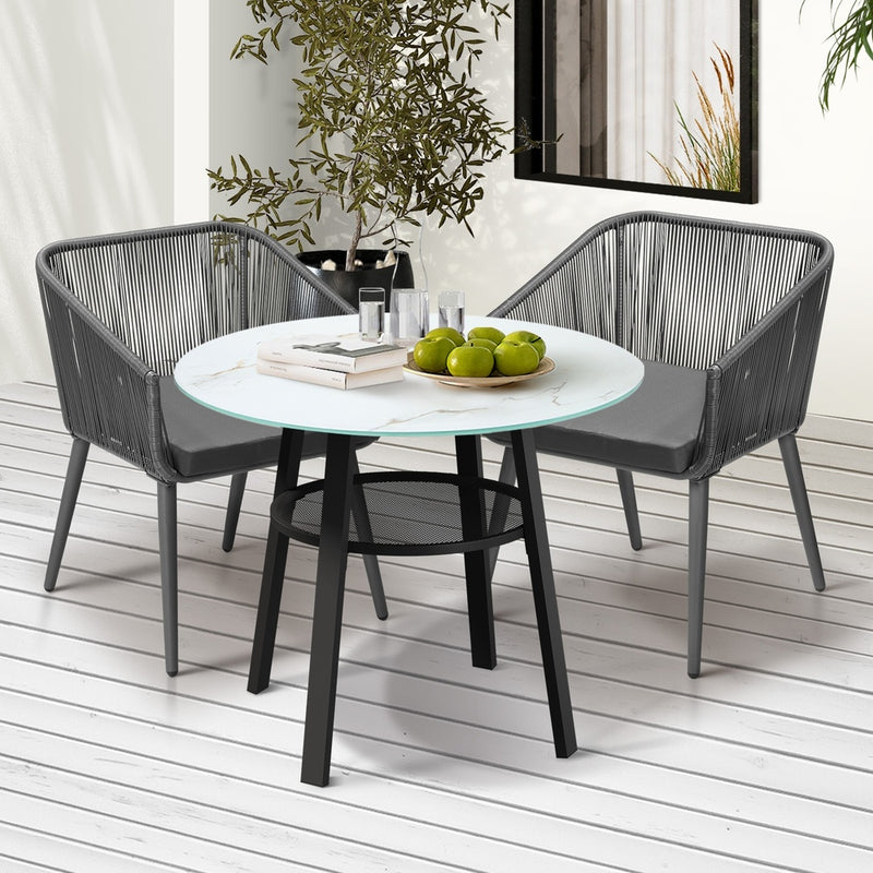 Livsip 3PCS Outdoor Dining Set Marble-style Table