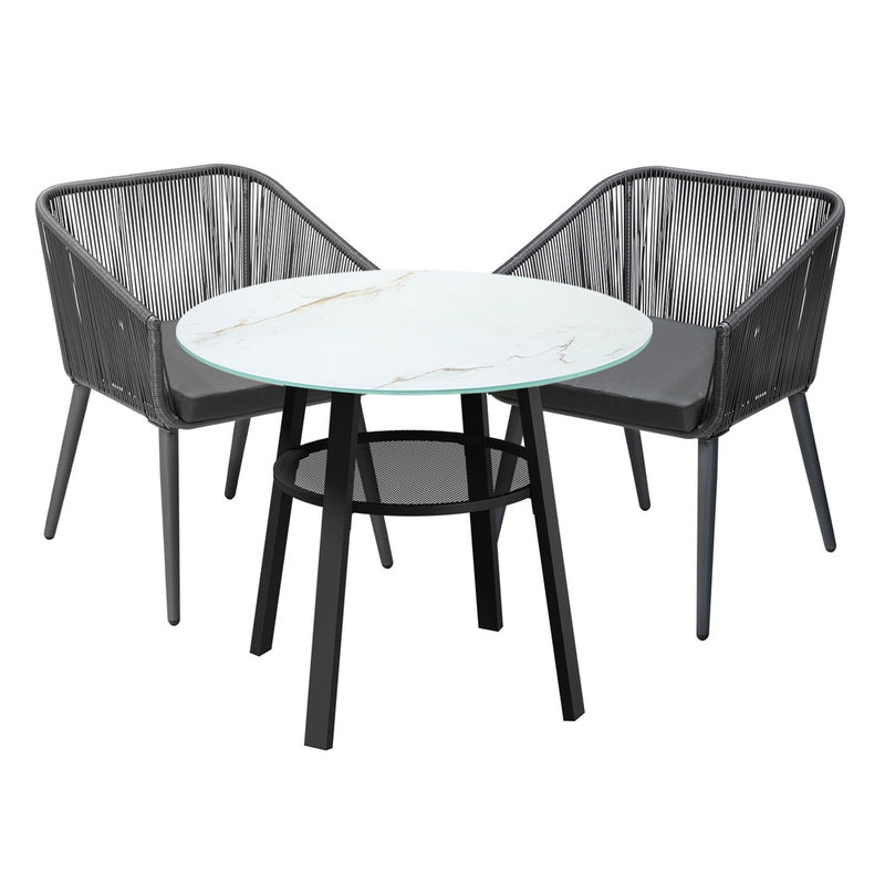 Livsip 3PCS Outdoor Dining Set Marble-style Table