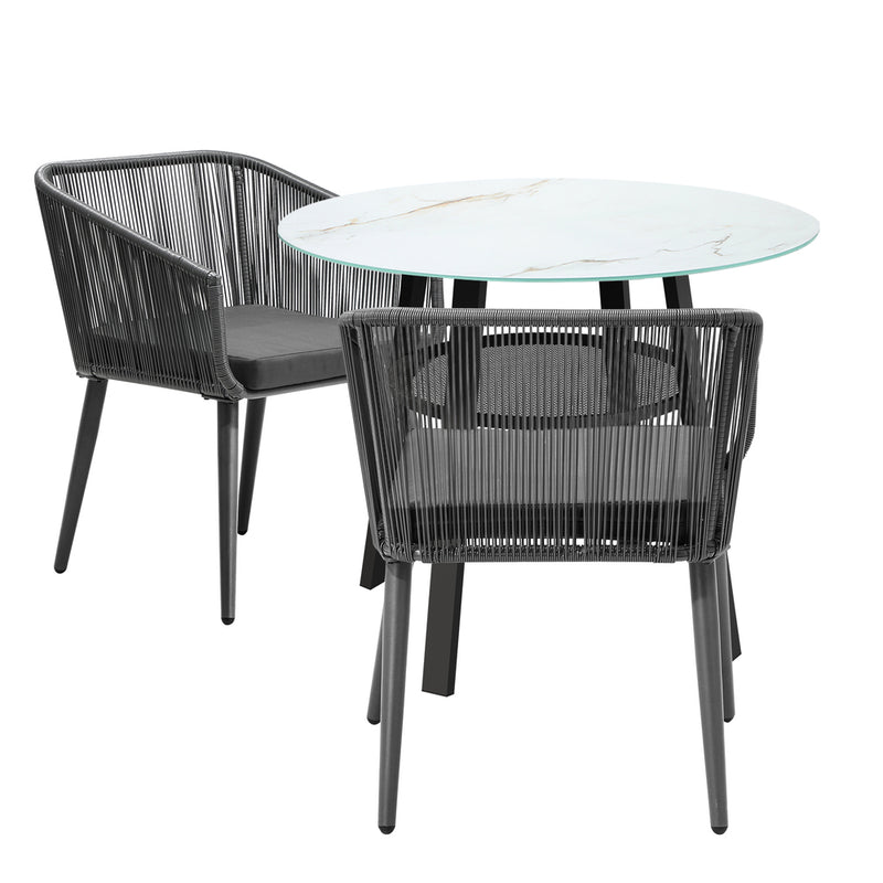 Livsip 3PCS Outdoor Dining Set Marble-style Table