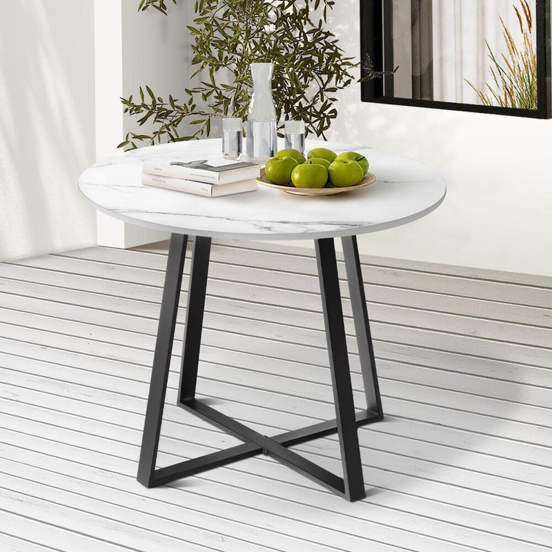 Livsip 90cm Outdoor Dining Sintered Stone Table Black