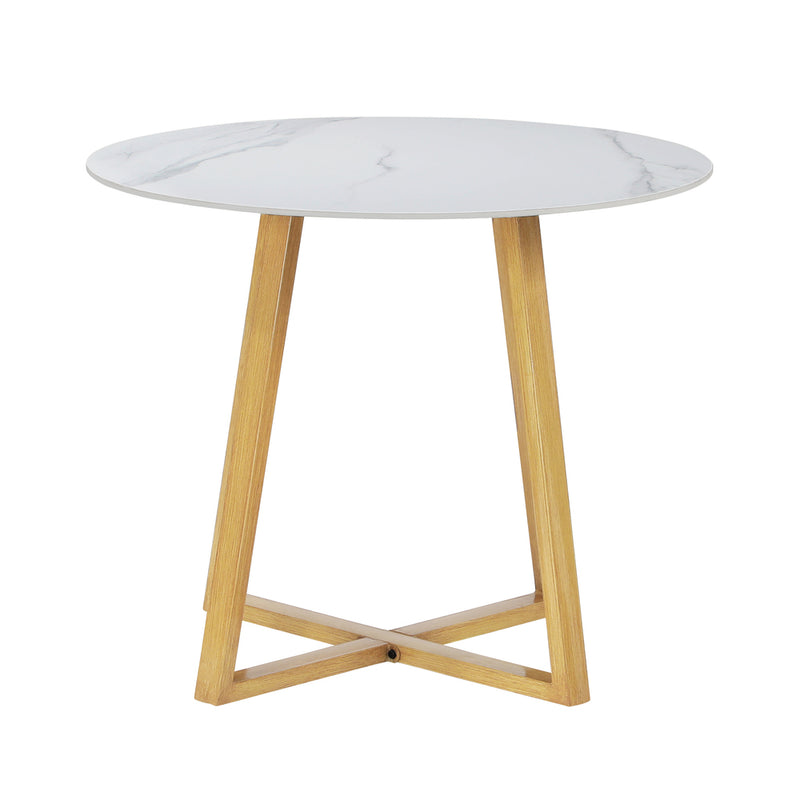 Livsip 90cm Outdoor Dining Sintered Stone Table Brown