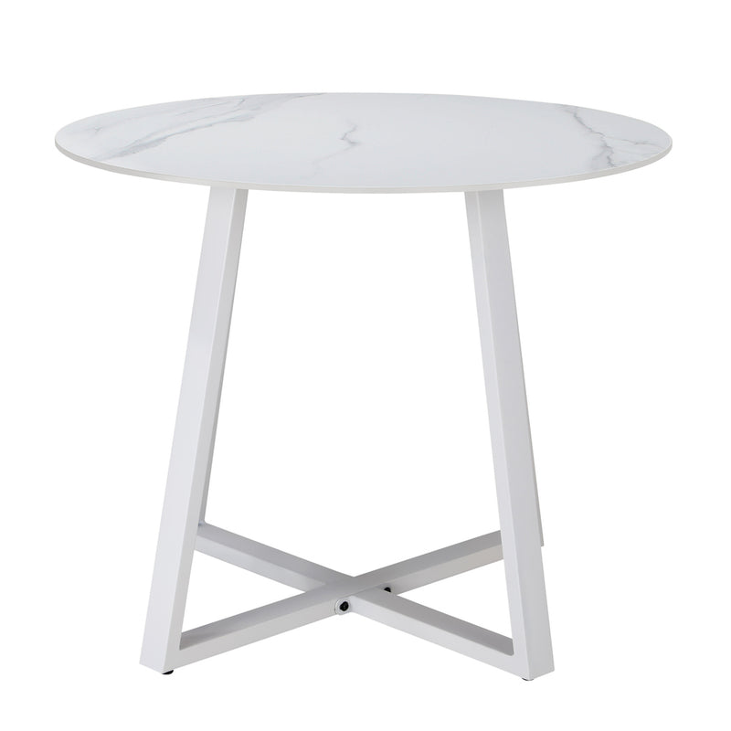 Livsip 90cm Outdoor Dining Sintered Stone Table White