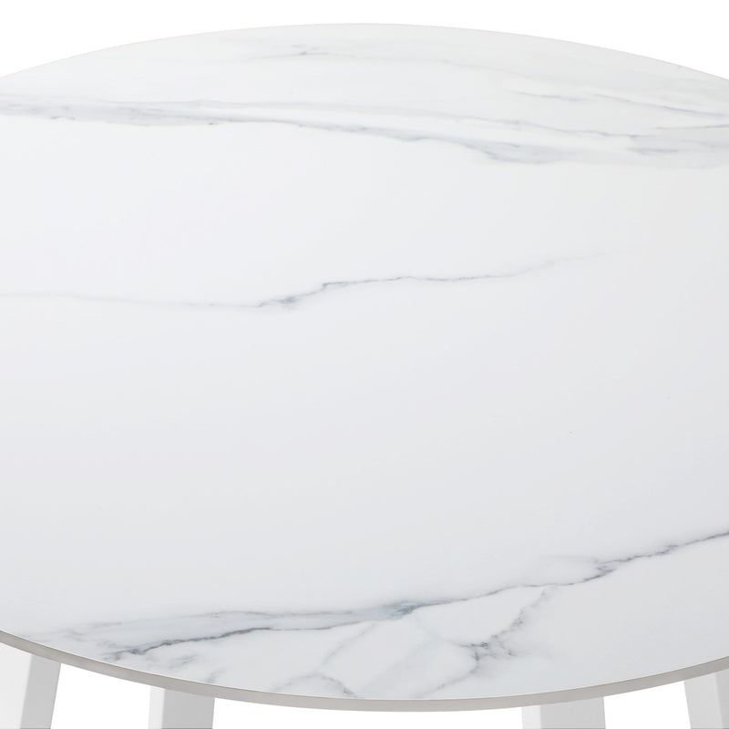 Livsip 90cm Outdoor Dining Sintered Stone Table White