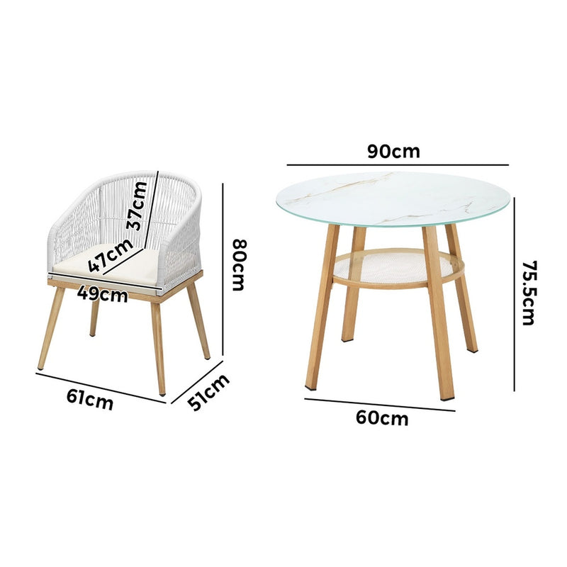 Livsip 5 Piece Outdoor Dining Set Table Lounge Chairs