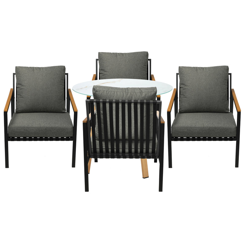 Livsip Outdoor Patio Set Lounge Bistro Dining Set 4 Seater