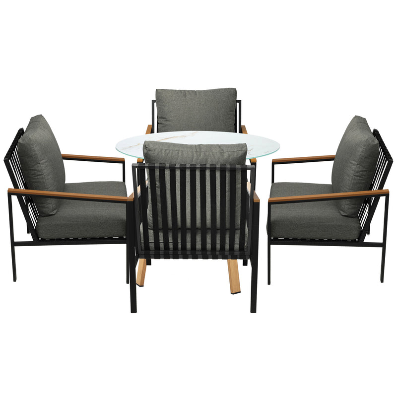 Livsip Outdoor Patio Set Lounge Bistro Dining Set 4 Seater