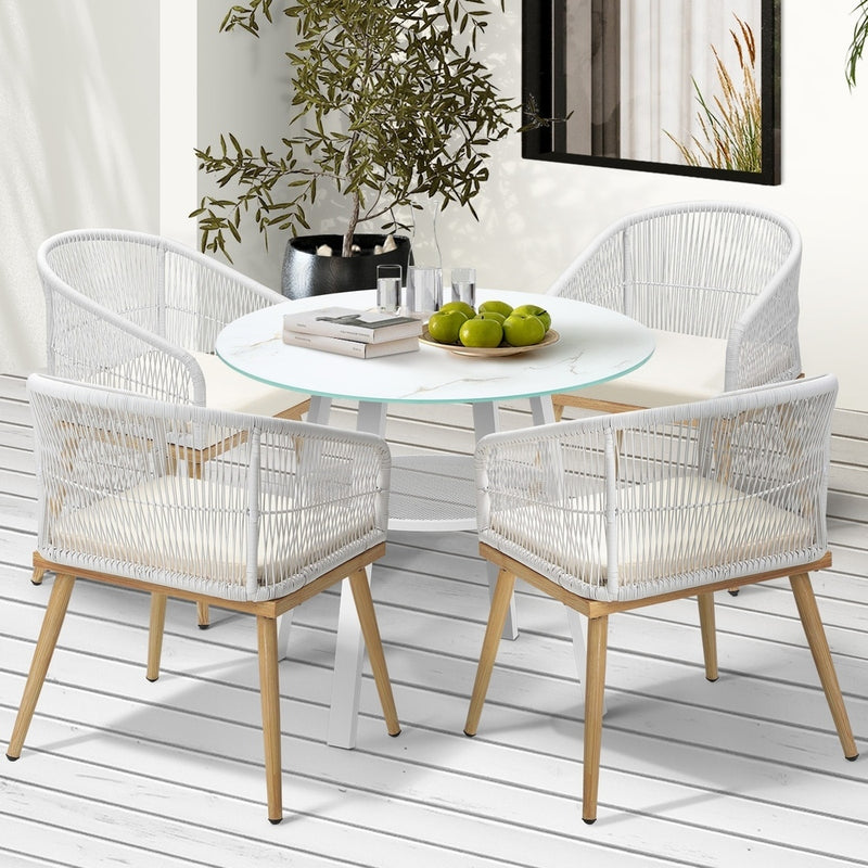 Livsip 5PCS Outdoor Dining Setting Table w/ Storage Shelf