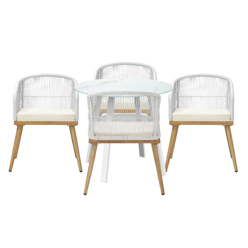 Livsip 5PCS Outdoor Dining Setting Table w/ Storage Shelf