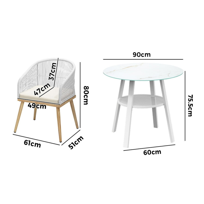Livsip 5PCS Outdoor Dining Setting Table w/ Storage Shelf