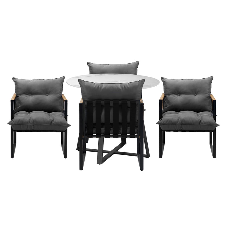 Livsip Outdoor Dining Set 4 Seater Sintered Stone Table