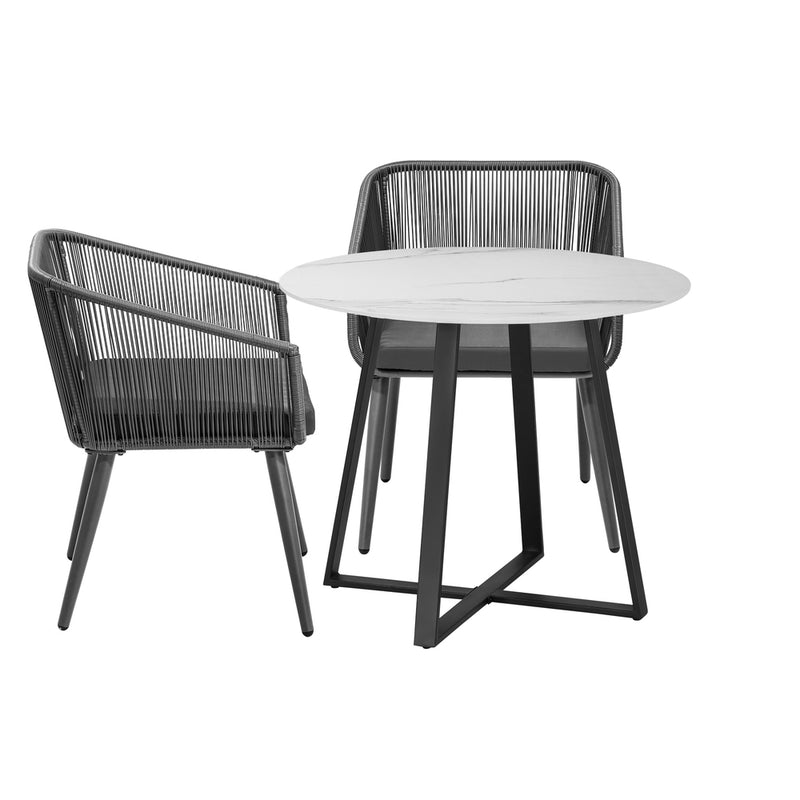 Livsip 3x Outdoor Dining Set Sintered Stone Table Bistro Set