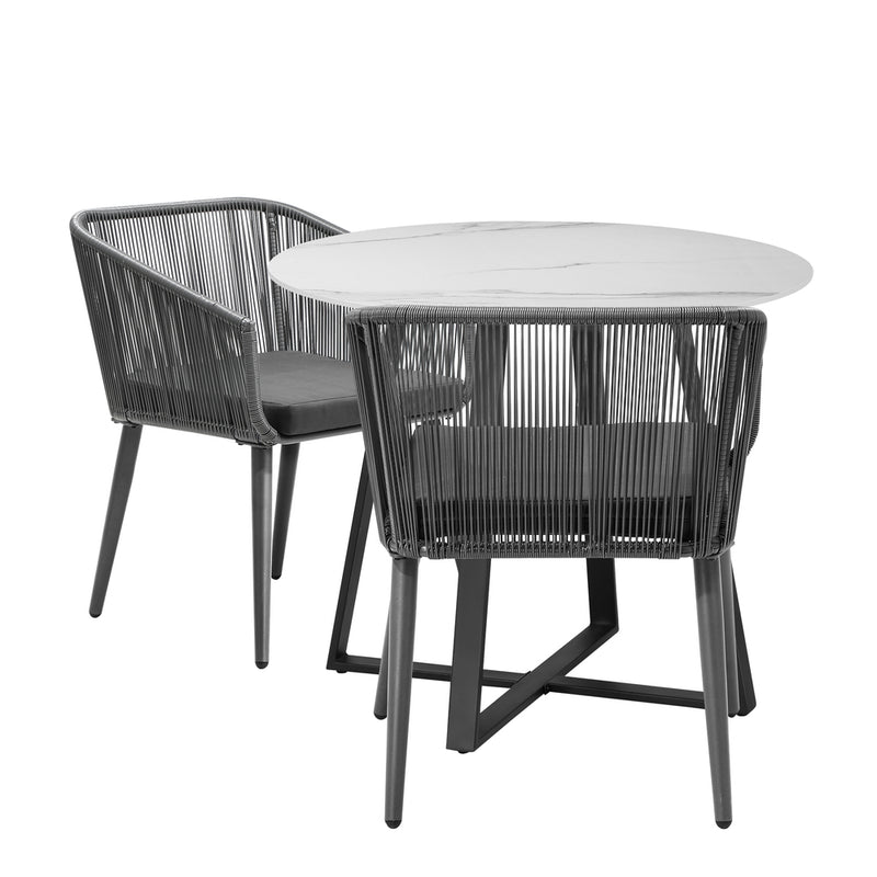 Livsip 3x Outdoor Dining Set Sintered Stone Table Bistro Set