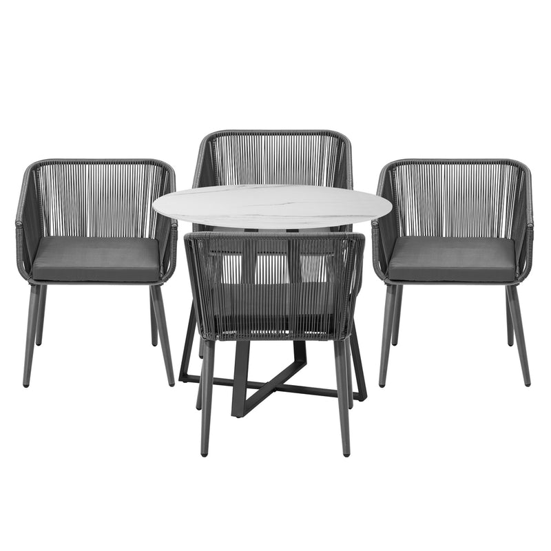Livsip 5x Outdoor Dining Set Sintered Stone Table Bistro Set