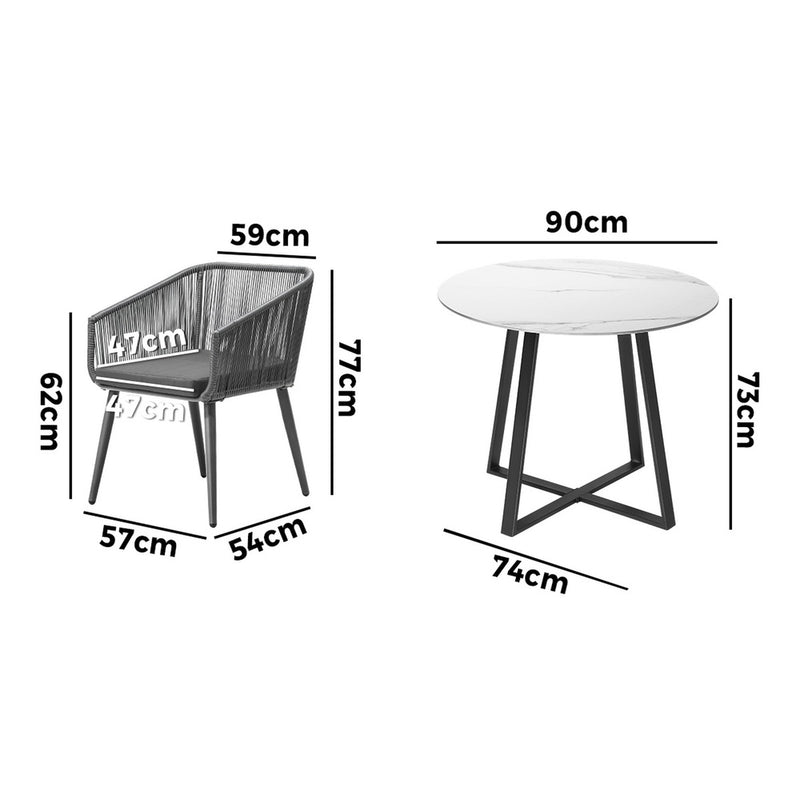 Livsip 5x Outdoor Dining Set Sintered Stone Table Bistro Set