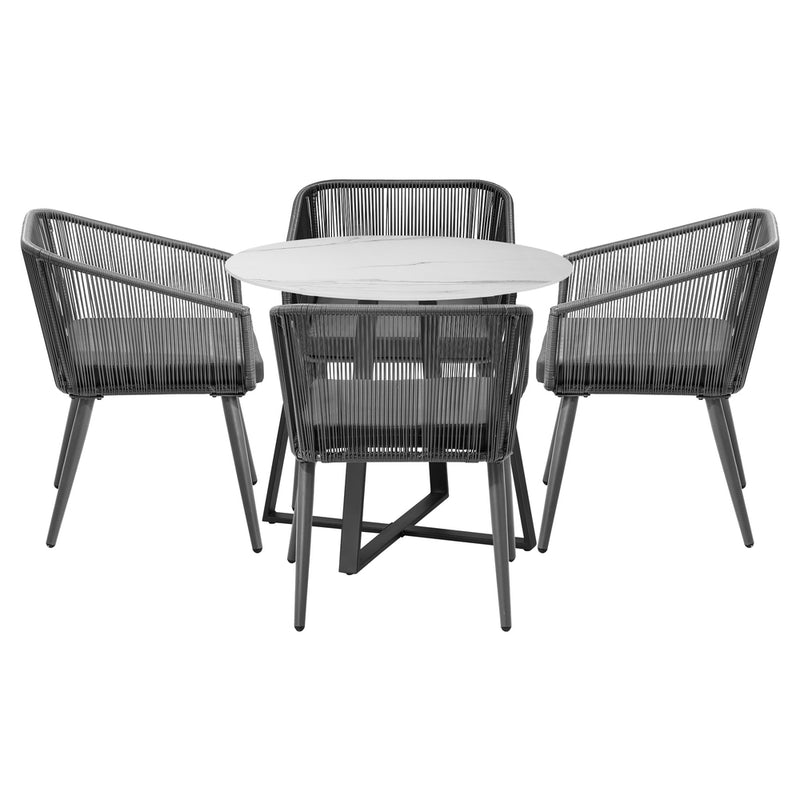 Livsip 5x Outdoor Dining Set Sintered Stone Table Bistro Set