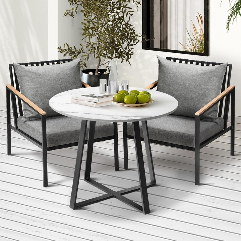 Livsip 3PCS Outdoor Dining Set Table&Sofa Chairs