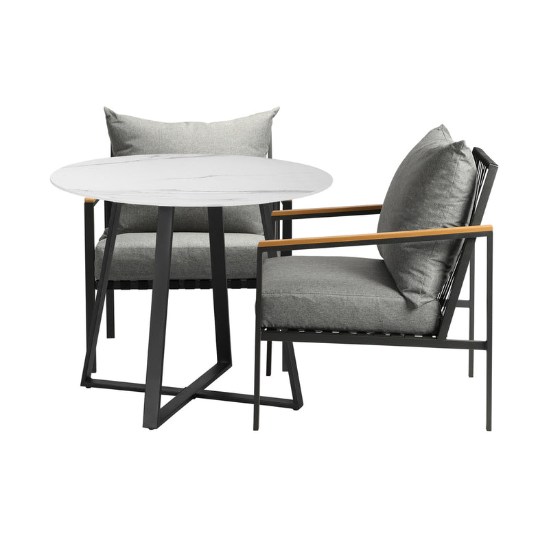 Livsip 3PCS Outdoor Dining Set Table&Sofa Chairs