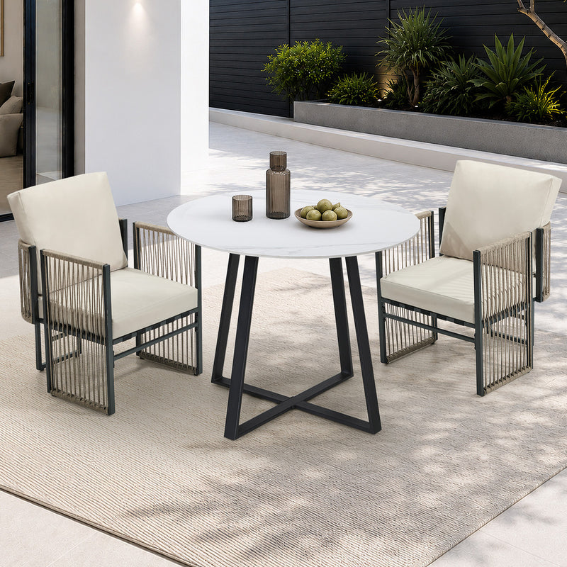 Livsip 3 Pieces Outdoor Dining Set Chair and Table