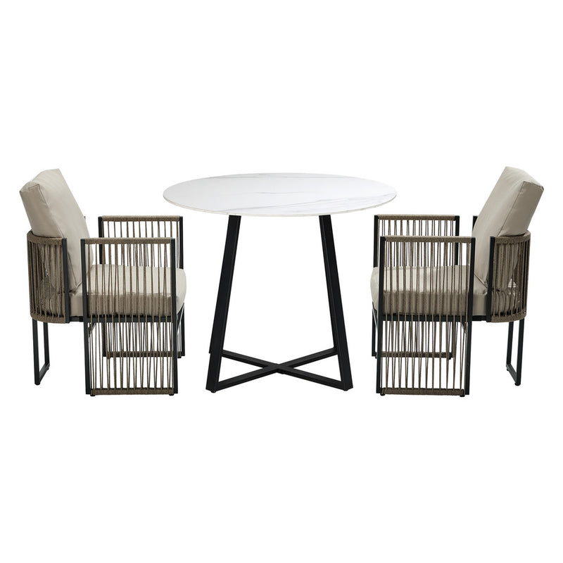 Livsip 3 Pieces Outdoor Dining Set Chair and Table
