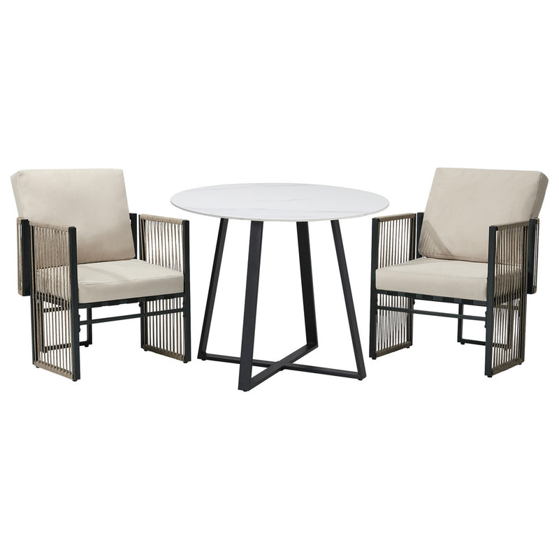 Livsip 3 Pieces Outdoor Dining Set Chair and Table