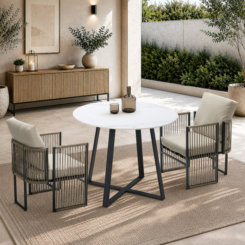 Livsip 3 Pieces Outdoor Dining Set Chair and Table
