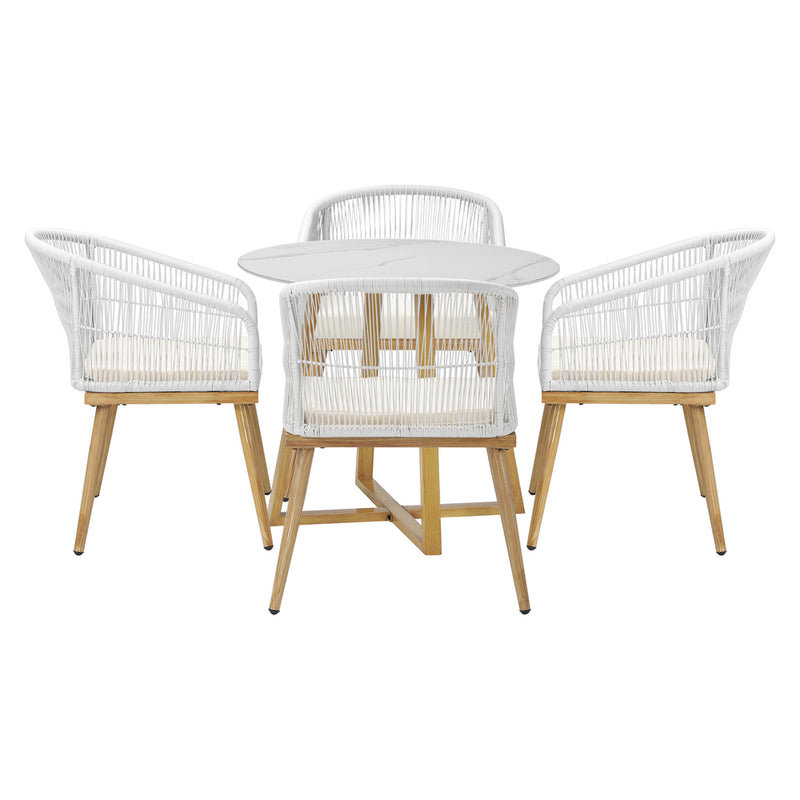 Livsip 5 Piece Outdoor Dining Set Table&Lounge Chairs for Patio