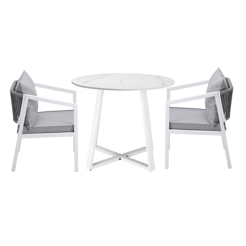 Livsip Outdoor Dining Set Bistro Setting 3PCS White