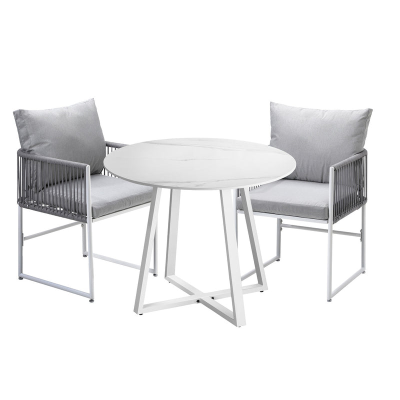Livsip 3PCS Outdoor Dining Lounge Chair Table Bistro Set
